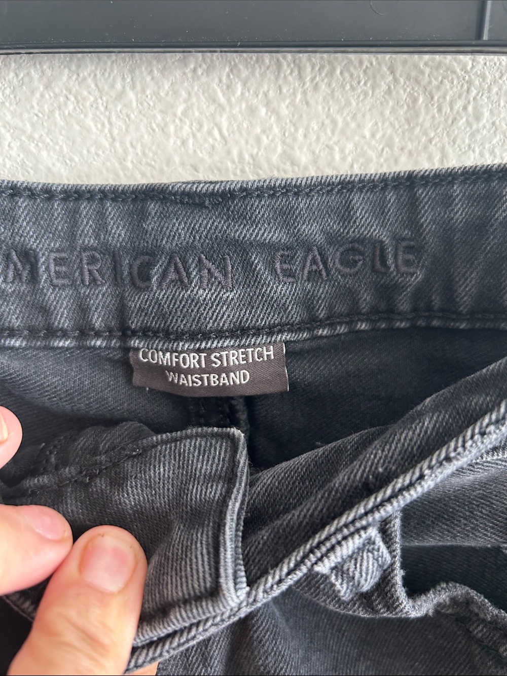 American Eagle Outfitters Black Distressed Frayed Hem Jean Shorts - Picture 2 of 12